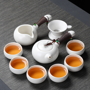 陶瓷盖碗茶杯茶具茶盘套装功夫茶具干泡整套家用简约泡茶器白瓷