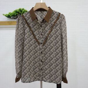 七彩香袖23c6071 女装2023春季碎花衬衫减龄上衣长袖休闲时尚衬衣