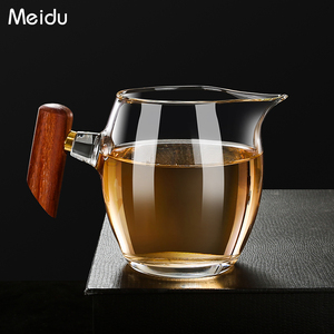 木柄公道杯玻璃茶滤茶漏套装耐热过滤公杯功夫茶具配件茶海分茶器