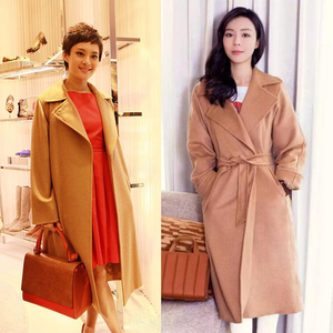意大利代购maxmara 孙俪明星同款骆驼绒系带毛呢大衣外套manuela