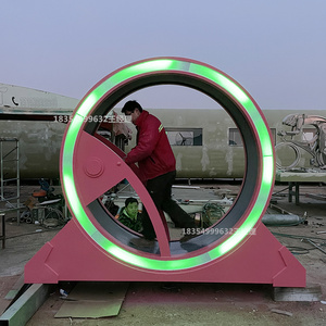 互动滚筒跑步机轮式脚踩发电机运动健身真人仓鼠笼暖场游戏道具