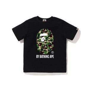 日本bape童装 夏季男女童短袖t恤中小童宝宝猿头迷彩半袖儿童纯棉