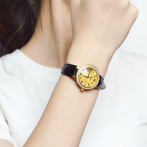 西普尼金表女足金999纯金手表瑞士进口机芯石英表蓝气球同款女表