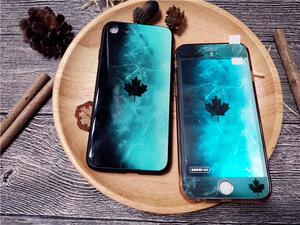夜光 冰河彩虹六号墨冰适用于苹果iphonexr6/78/13mini玻璃手机壳