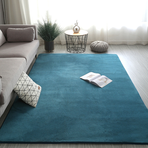 轻奢加厚客厅地毯茶几短毛绒地垫可机洗家用纯色整铺大面积床边毯