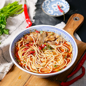 湖北特产襄阳牛杂面窝子面待煮速食牛油干碱面带调料包5人份包邮