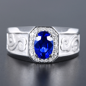 彩宝镶嵌戒指男