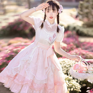 花与诗原创lolita洋装短袖连衣裙夏甜美可爱公主裙日常优雅泡泡袖