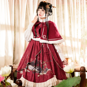 山河卷lolita裙正版原创长袖洛丽塔公主裙中华风秋冬款过年连衣裙
