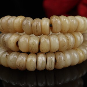 包老油润通透牦牛骨佛珠念珠手串手持藏民使用修行108足数灵骨珠