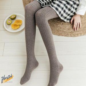 新款竖条纹连体袜长腿中厚打底袜秋季女式外穿潮冬款麻花毛线袜裤