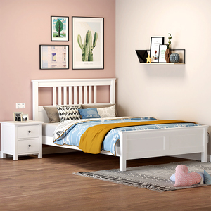 实木床单人床1.5米1.35米1.2米北欧现代简约白色床适宜家用次卧床