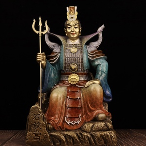 纯铜石敢当摆件家居玄关佛堂供奉佛像彩铜大号泰山石敢当坐像神像