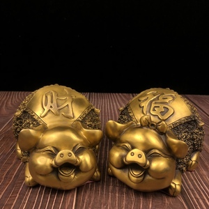 80雪如裙淘宝铜猪摆件纯铜发财猪存钱罐储蓄罐客厅桌面玄关装饰动物