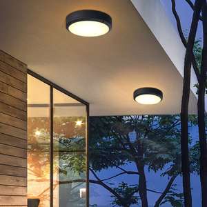 三色吸顶灯户外防水防潮走廊大门灯人体感应简约室外防虫阳台led