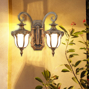 欧式户外双头壁灯防水庭院灯美式复古别墅室外门口走廊阳台灯LED