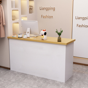 美甲服装店吧台小型收银台柜台简约现代女装店铺前台桌子支持定做