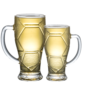 玻璃啤酒杯凉水杯子足球赛事礼品扎啤杯600毫升400ML大号世界杯