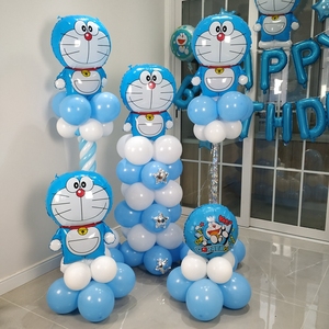 哆啦A梦主题卡通儿童周岁生日气球立柱路引叮当猫机器猫装饰用品