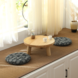 日式简约飘窗小茶几圆形实木窗台桌家用榻榻米小桌子坐地矮桌炕桌