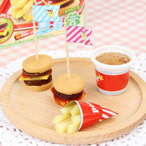 日本食玩嘉娜宝汉堡包 小林玩具可以吃的玩具食完益趣园曰本食丸