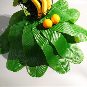芭蕉叶仿真大叶子布料装饰摆盘水果店香蕉餐桌垫子假植物绿叶布置