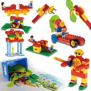 包邮乐博士kj010教具幼儿大颗粒积木玩具9656趣味机械齿轮