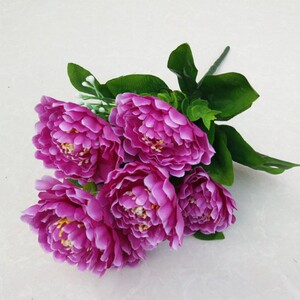 仿真牡丹花室内客厅卧室摆设单支假花家居餐桌装饰绢花塑料花花束