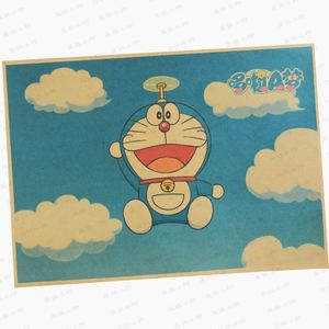 宿舍海报卧室床头装饰画纸哆啦a梦海报墙贴牛皮纸复古咖啡厅墙画