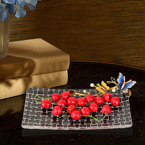 罗比罗丹水晶玻璃珠联璧合水果盘摆件欧式家居客厅餐桌干果装饰盘