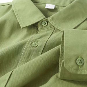 超显白好看绿色纯棉衬衫女春日新款洋气上衣设计感长袖衬衣外套潮