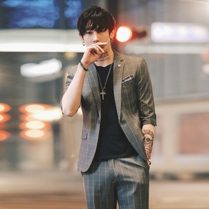 社会大哥衣服黑社会小西装男套装雅痞韩式夜店西服男套装一套tb潮