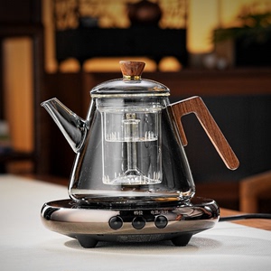 全度泡茶壶加厚玻璃耐高温煮茶器茶水分离印花电陶炉大容量茶具