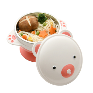 柚芽儿童不锈钢吸盘碗餐具套装12个月宝宝辅食饭碗防摔婴儿吃饭碗