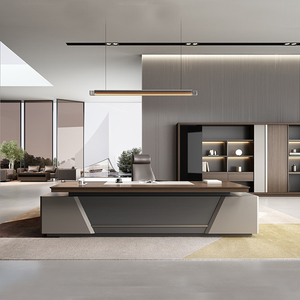 老板桌简约现代轻奢总裁大班台总经理办公室桌椅董事长桌时尚新款