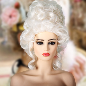 绝代艳后成人奶白金假发 18世纪殖民地女王皇后宫廷舞会 欧式假发