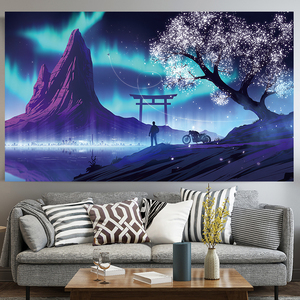 动漫风景壁纸背景布挂布墙布卧室遮光墙上挂画床头宿舍墙面装饰画