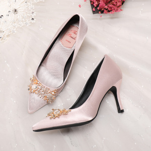 红色婚鞋女2019新款婚纱高跟鞋香槟色细跟秀禾服