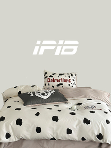IPIB德国新款秋冬床单三件套加厚磨毛简约斑点狗床单床笠床上用品