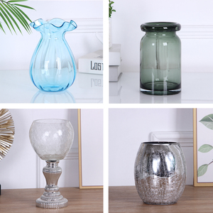 欧式简约透明玻璃花瓶客厅水培玫瑰富贵竹大号花器插花装饰摆件