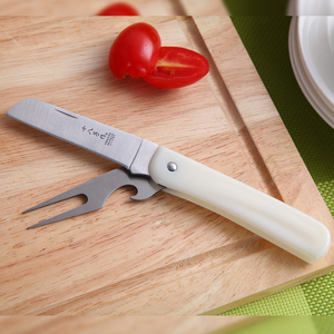 阳江十八子作水果刀可折叠削皮刀便捷不锈钢多功能安全锋利迷你型