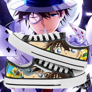 名侦探柯南低帮帆布鞋怪盗基德新款学生动漫周边男女情侣休闲鞋子