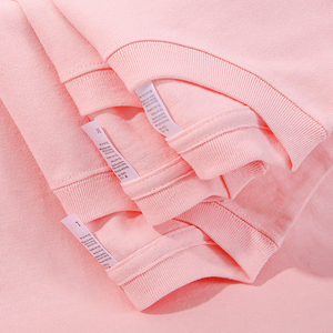淡粉色270g重磅樱花粉t恤二本针纯棉浅粉杏粉嫩粉短袖上衣男女夏