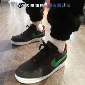 nike air force1 af1拆卸魔术贴 撕撕乐黑红 休闲板鞋 dd2429-001