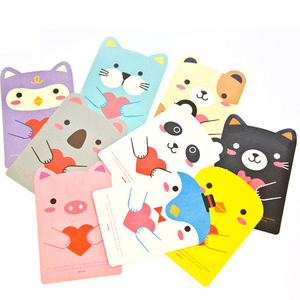 满额包邮韩国文具可爱卡通动物造型小卡片异型明信片贺卡随机发