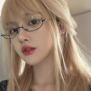 韩版ins网红下半框眼镜日系动漫纯欲女教师学生配度眼镜拍照道具