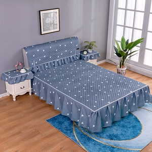 床头罩和床罩套装床头套罩床裙套装纯色床头罩床罩全套布艺全包