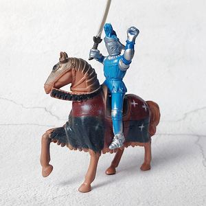 中世纪欧洲古代兵人模型人偶摆件 儿童玩具 蓝色骑士