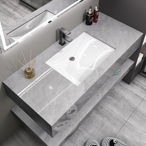 现代简约大理石台下盆洗手盆卫生间浴室柜组合套装洗漱台盆洗面池