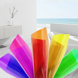 彩色玻璃纸手工幼儿园透明透光硬片材儿童七彩塑料纸a4翅膀彩纸
